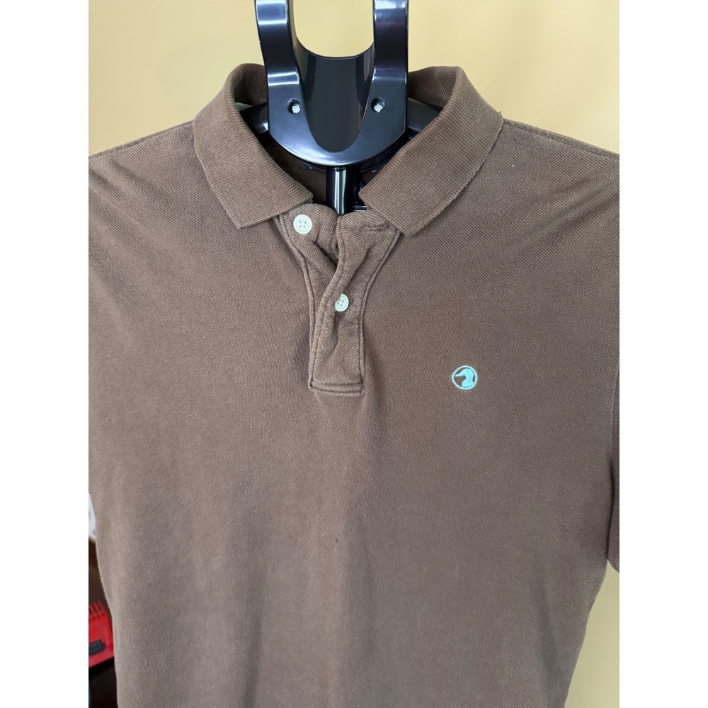Duck Head Jeans Co Mens Brown Short Sleeve Pique Polo Shirt Athletic Fit Large
